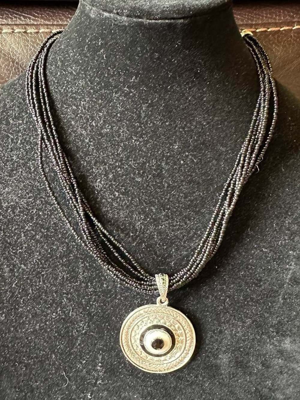 Vintage evil eye protection bead necklace.